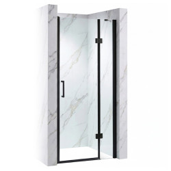 DRZWI PRYSZNICOWE UCHYLNE DO WNĘKI ZES-KZ27A-BL-80 CZARNE 80 CM 6 MM