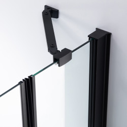 DRZWI PRYSZNICOWE UCHYLNE DO WNĘKI ZES-KZ27B-BL-90 CZARNE 90 CM 6 MM