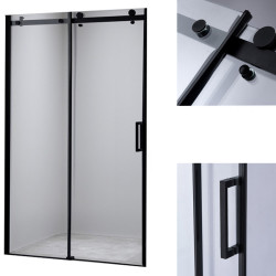 DRZWI PRYSZNICOWE ZES-SH03B-BL-100 CZARNE 95-100 CM 8 MM