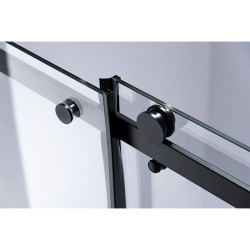 DRZWI PRYSZNICOWE PRZESUWNE DO WNĘKI ZES-SH03C-BL-110 CZARNE 105-110 CM 8 MM