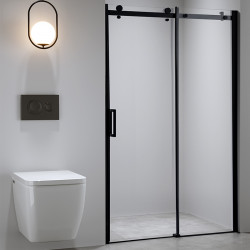 DRZWI PRYSZNICOWE PRZESUWNE DO WNĘKI ZES-SH03D-BL-120 CZARNE 115-120 CM 8 MM
