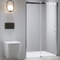 DRZWI PRYSZNICOWE PRZESUWNE DO WNĘKI ZES-SH03E-130 CHROM 125-130 CM 8 MM