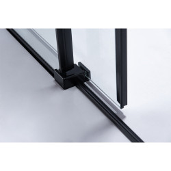 DRZWI PRYSZNICOWE PRZESUWNE DO WNĘKI ZES-SH03F-BL-140 CZARNE 135-140 CM 8 MM