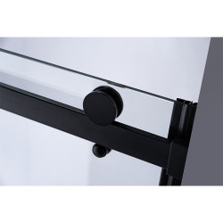 DRZWI PRYSZNICOWE PRZESUWNE DO WNĘKI ZES-SH03G-BL-150 CZARNE 145-150 CM 8 MM