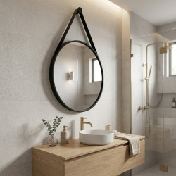 LUSTRO WISZĄCE 80 CM ŁAZIENKOWE W RAMIE DUŻE OKRĄGŁE ŚCIENNE DO MAKIJAŻU OTYLIA-80