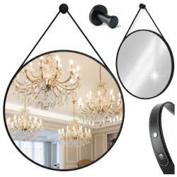 LUSTRO WISZĄCE 60 CM W RAMIE DUŻE OKRĄGŁE ŚCIENNE DO PRZEDPOKOJU MAKIJAŻU OTYLIA-60