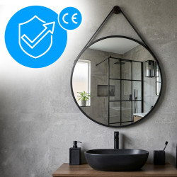 LUSTRO WISZĄCE 60 CM W RAMIE DUŻE OKRĄGŁE ŚCIENNE DO PRZEDPOKOJU MAKIJAŻU OTYLIA-60