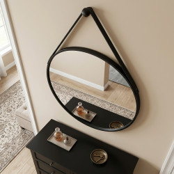 LUSTRO WISZĄCE 60 CM W RAMIE DUŻE OKRĄGŁE ŚCIENNE DO PRZEDPOKOJU MAKIJAŻU OTYLIA-60