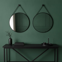 LUSTRO WISZĄCE 60 CM W RAMIE DUŻE OKRĄGŁE ŚCIENNE DO PRZEDPOKOJU MAKIJAŻU OTYLIA-60
