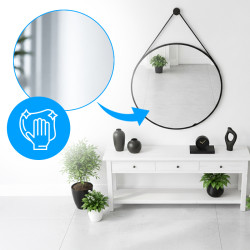 LUSTRO WISZĄCE 60 CM W RAMIE DUŻE OKRĄGŁE ŚCIENNE DO PRZEDPOKOJU MAKIJAŻU OTYLIA-60