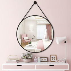 LUSTRO WISZĄCE 60 CM W RAMIE DUŻE OKRĄGŁE ŚCIENNE DO PRZEDPOKOJU MAKIJAŻU OTYLIA-60