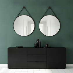 LUSTRO WISZĄCE 60 CM W RAMIE DUŻE OKRĄGŁE ŚCIENNE DO PRZEDPOKOJU MAKIJAŻU OTYLIA-60