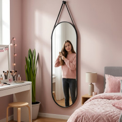 LUSTRO WISZĄCE 160 X 50 W RAMIE DUŻE OWALNE ŚCIENNE DO PRZEDPOKOJU MAKIJAŻU