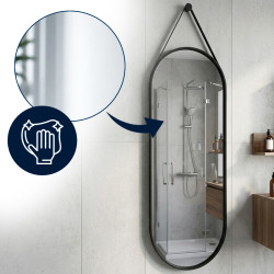 LUSTRO WISZĄCE 160 X 50 W RAMIE DUŻE OWALNE ŚCIENNE DO PRZEDPOKOJU MAKIJAŻU