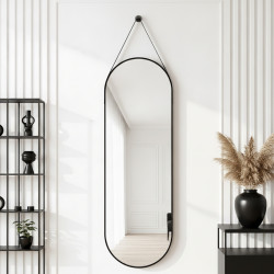 LUSTRO WISZĄCE 160 X 50 W RAMIE DUŻE OWALNE ŚCIENNE DO PRZEDPOKOJU MAKIJAŻU