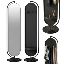 LUSTRO STOJĄCE 173 X 45 W RAMIE DUŻE OWALNE DO PRZEDPOKOJU MAKIJAŻU Z PÓŁKĄ ELIZA-45X173
