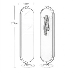 LUSTRO STOJĄCE 173 X 45 W RAMIE DUŻE OWALNE DO PRZEDPOKOJU MAKIJAŻU Z PÓŁKĄ ELIZA-45X173