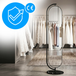 LUSTRO STOJĄCE 173 X 45 W RAMIE DUŻE OWALNE DO PRZEDPOKOJU MAKIJAŻU Z PÓŁKĄ ELIZA-45X173