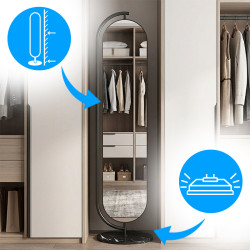 LUSTRO STOJĄCE 173 X 45 W RAMIE DUŻE OWALNE DO PRZEDPOKOJU MAKIJAŻU Z PÓŁKĄ ELIZA-45X173