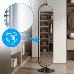 LUSTRO STOJĄCE 173 X 45 W RAMIE DUŻE OWALNE DO PRZEDPOKOJU MAKIJAŻU Z PÓŁKĄ ELIZA-45X173