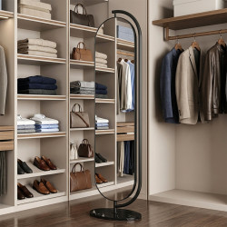 LUSTRO STOJĄCE 173 X 45 W RAMIE DUŻE OWALNE DO PRZEDPOKOJU MAKIJAŻU Z PÓŁKĄ ELIZA-45X173