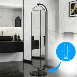 LUSTRO STOJĄCE 173 X 45 W RAMIE DUŻE OWALNE DO PRZEDPOKOJU MAKIJAŻU Z PÓŁKĄ ELIZA-45X173