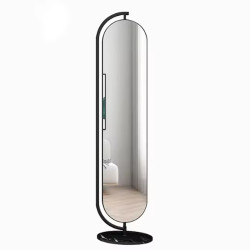 LUSTRO STOJĄCE 173 X 45 W RAMIE DUŻE OWALNE DO PRZEDPOKOJU MAKIJAŻU Z PÓŁKĄ ELIZA-45X173