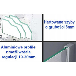 KABINA PRYSZNICOWA PROSTOKĄTNA ZES-KZ203C-120X80 CHROM 120x80 CM