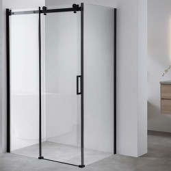 KABINA PRYSZNICOWA PROSTOKĄTNA NAROŻNA ZES-BS14B-110X90 CZARNY 110x90 CM SZKŁO 8 MM
