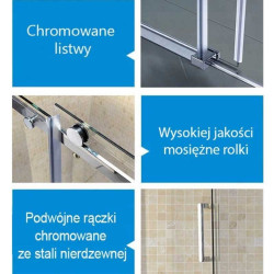 KABINA PRYSZNICOWA PROSTOKĄTNA ZES-BS15B-110X80 CZARNA 110x80 CM