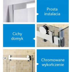 KABINA PRYSZNICOWA PROSTOKĄTNA ZES-BS15C-120X80 CZARNA 120x80 CM