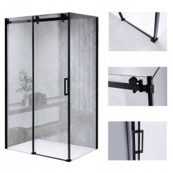 KABINA PRYSZNICOWA PROSTOKĄTNA ZES-BS15C-120X80 CZARNA 120x80 CM