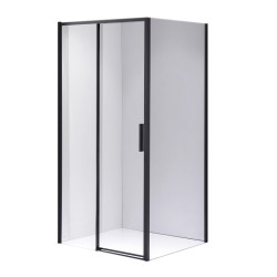 KABINA PRYSZNICOWA PROSTOKĄTNA SUPER SLIM ZES-NOVA-BL-120X80 CZARNA 120x80 CM SZKŁO 6 MM