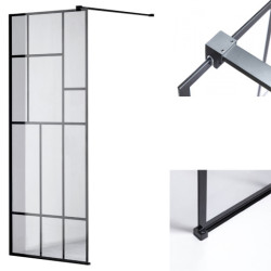 ŚCIANKA PRYSZNICOWA SH05A CZARNA 70 CM 8 MM SH05A-BL-70