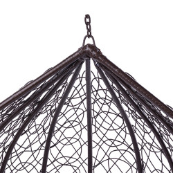 FOTEL OGRODOWY WISZĄCY KOKON DUŻY KOSZ KORFU BRĄZOWY BEZ PODSTAWY PODUSZKA BRĄZOWE KWIATY KORFU-BR-BP-FL-BR