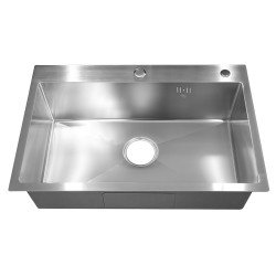 ZLEW KUCHENNY ZLEWOZMYWAK JEDNOKOMOROWY STALOWY INOX ALOR-CH-68X45