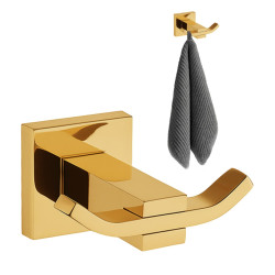 WIESZAK ŁAZIENKOWY NA RĘCZNIK PODWÓJNY HEKTOR ZŁOTY HEKTOR-GL