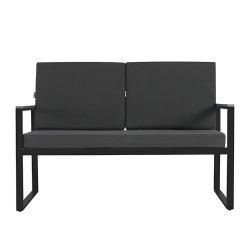 ZESTAW MEBLI OGRODOWYCH CARTER CZARNY 4 OSOBOWY STOLIK FOTELE SOFA CARTER-BL-WD2
