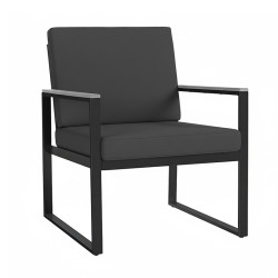 ZESTAW MEBLI OGRODOWYCH CARTER CZARNY 4 OSOBOWY STOLIK FOTELE SOFA CARTER-BL-WD2