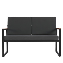 ZESTAW MEBLI OGRODOWYCH CARTER CZARNY 4 OSOBOWY STOLIK FOTELE SOFA CARTER-BL-WD1