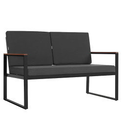 ZESTAW MEBLI OGRODOWYCH CARTER CZARNY 4 OSOBOWY STOLIK FOTELE SOFA CARTER-BL-WD1
