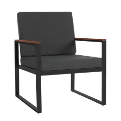 ZESTAW MEBLI OGRODOWYCH CARTER CZARNY 4 OSOBOWY STOLIK FOTELE SOFA CARTER-BL-WD1