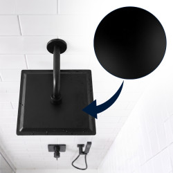 DESZCZOWNICA SLIM KWADRATOWA CZARNA 20x20 CM DES-PR-1-BL-20