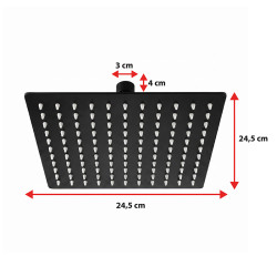 DESZCZOWNICA SLIM KWADRATOWA CZARNA 25x25 CM DES-PR-1-BL-25