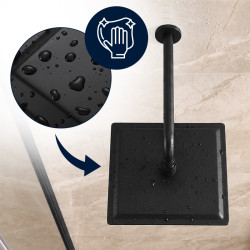 DESZCZOWNICA SLIM KWADRATOWA CZARNA 25x25 CM DES-PR-1-BL-25