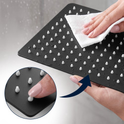 DESZCZOWNICA SLIM KWADRATOWA CZARNA 25x25 CM DES-PR-1-BL-25