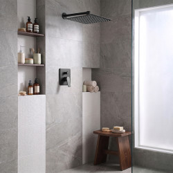 DESZCZOWNICA SLIM KWADRATOWA CZARNA 30x30 CM DES-PR-1-BL-30