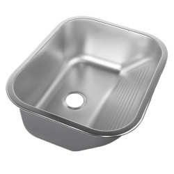 ZLEW GOSPODARCZY STAL NIERDZEWNA JEDNOKOMOROWY ZES-TEON-CH-53X43 ZLEW KUCHENNY SYFON UCHWYTY ZES-TEON-CH-53X43