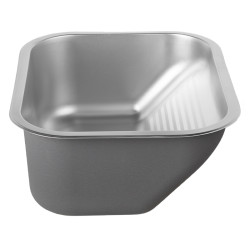 ZLEW GOSPODARCZY STAL NIERDZEWNA JEDNOKOMOROWY ZES-TEON-CH-53X43 ZLEW KUCHENNY SYFON UCHWYTY ZES-TEON-CH-53X43