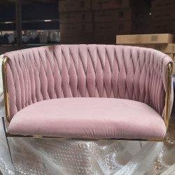 HOKER KRZESŁO BAROWE GLAMOUR SURI BRUDNY RÓŻ PODSTAWA ZŁOTA SURI-DP-GL-NEW